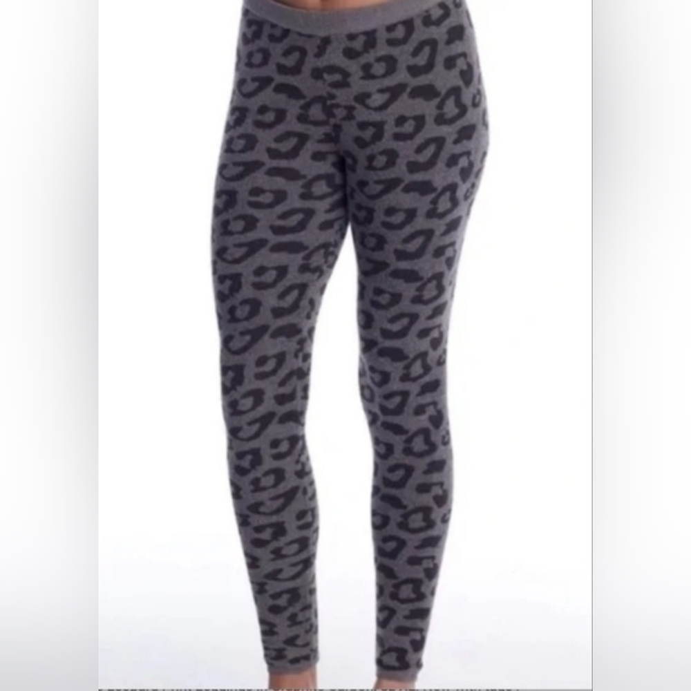 Women's Gray Leopard Print Leggings